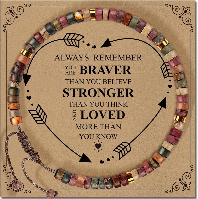ZOKCC Inspirational Gifts Bracelets for Women: Christmas Day Gifts for Women Friends Sister Mom - Healing Natural Stone Beads Bracelets Thinking of you Get Well Soon Gift for Women - Image 1